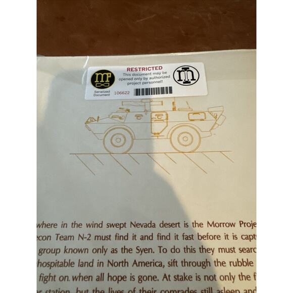 THE MORROW PROJECT "DESERT SEARCH" MORROW PROJECT FILE : R-007 circa 1986 New - Picture 8 of 10